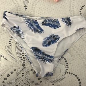 Blue and white bikin